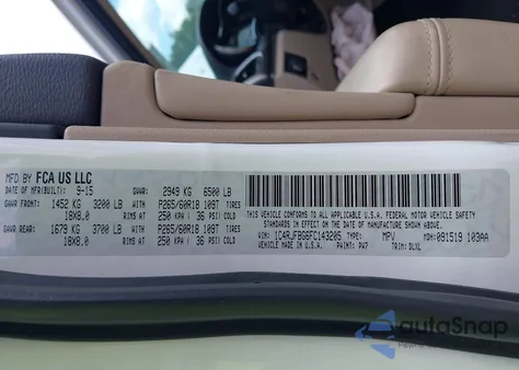 2015 Jeep Grand Cherokee Limited из США, поврежденный, VIN 1C4RJFBG6FC143205